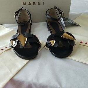 New Marni sandal heel strap gold details 37